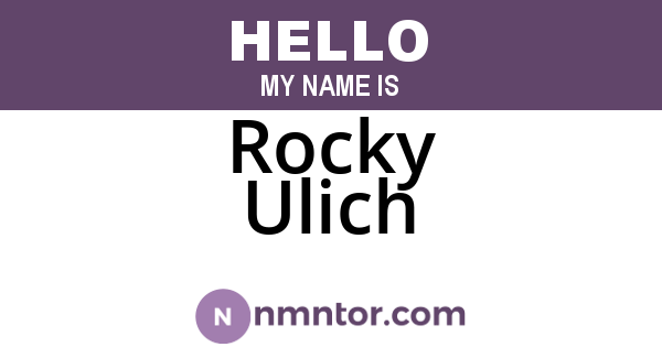Rocky Ulich