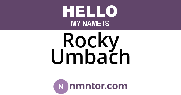 Rocky Umbach