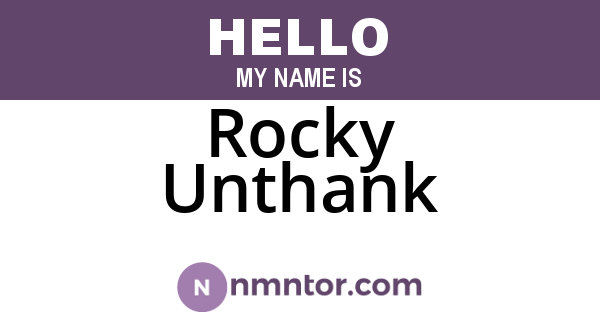 Rocky Unthank