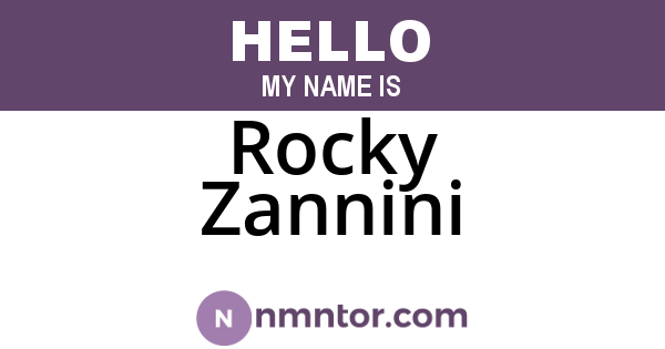 Rocky Zannini