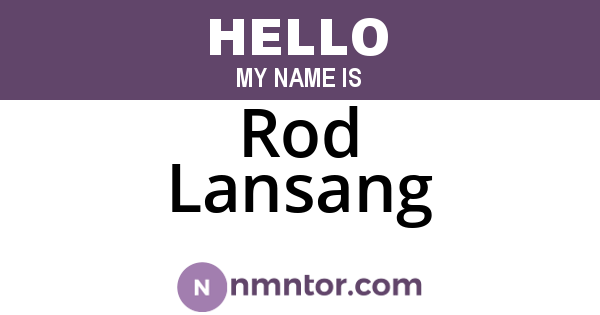 Rod Lansang