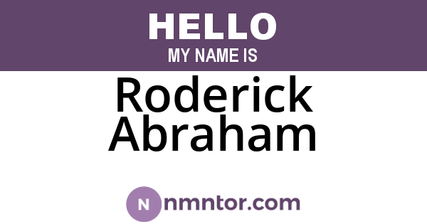 Roderick Abraham