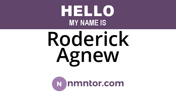 Roderick Agnew