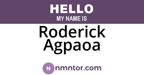 Roderick Agpaoa