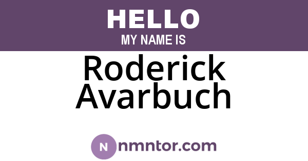 Roderick Avarbuch