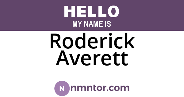 Roderick Averett