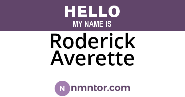 Roderick Averette