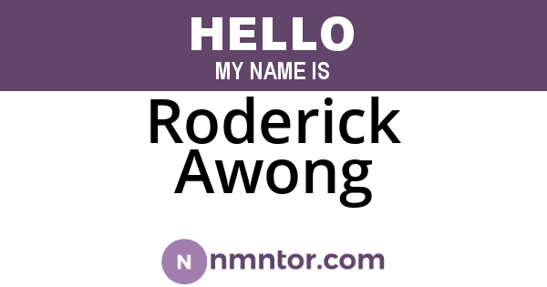 Roderick Awong