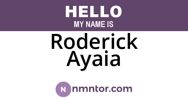 Roderick Ayaia