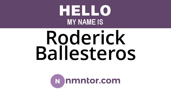 Roderick Ballesteros