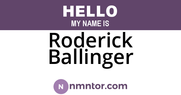 Roderick Ballinger