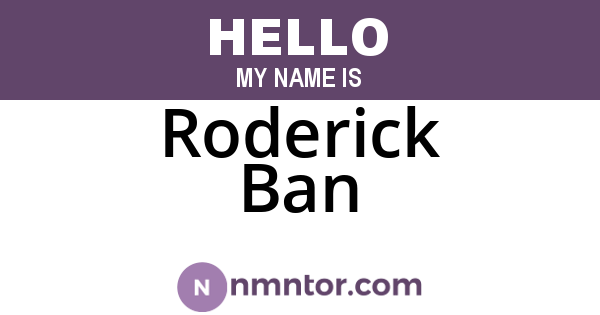 Roderick Ban