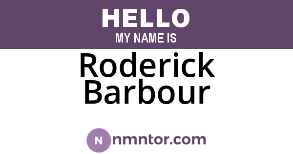 Roderick Barbour