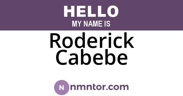 Roderick Cabebe