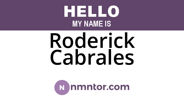 Roderick Cabrales