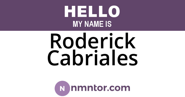 Roderick Cabriales