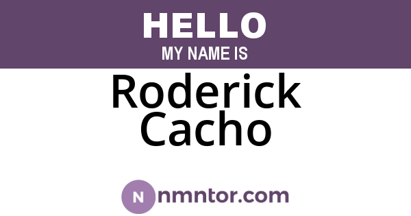 Roderick Cacho