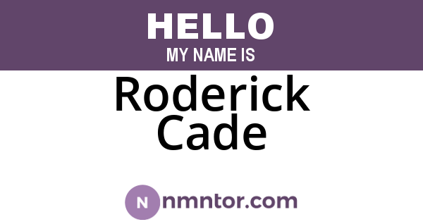 Roderick Cade