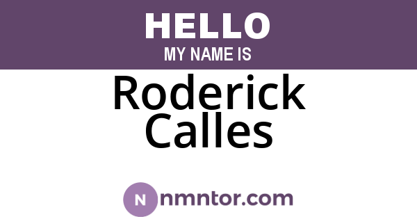 Roderick Calles