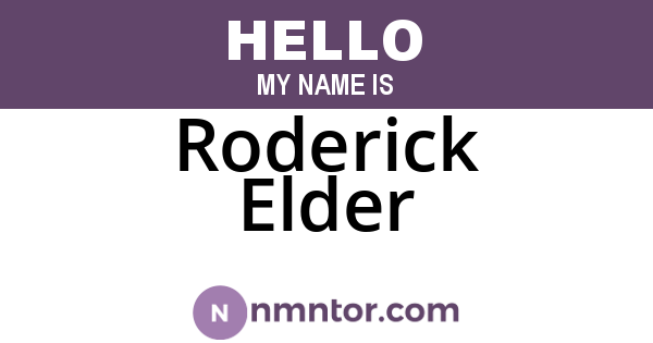 Roderick Elder