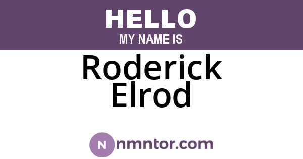 Roderick Elrod