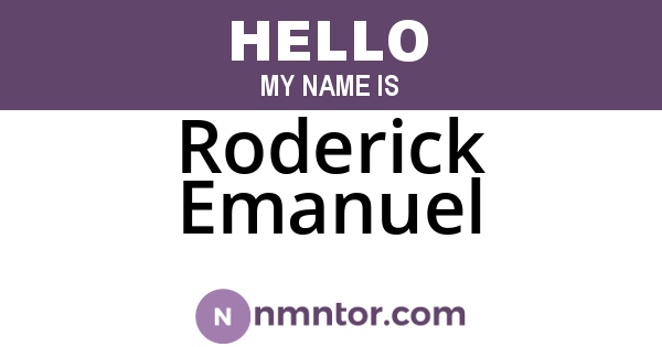 Roderick Emanuel