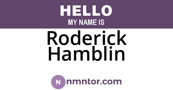 Roderick Hamblin