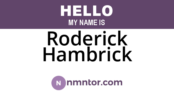 Roderick Hambrick