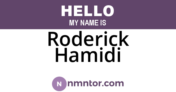 Roderick Hamidi