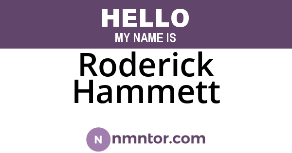 Roderick Hammett