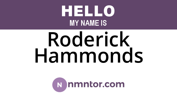 Roderick Hammonds