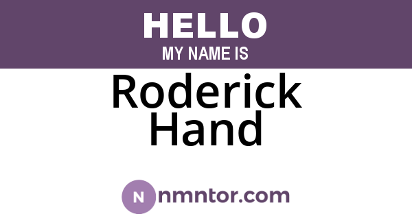 Roderick Hand