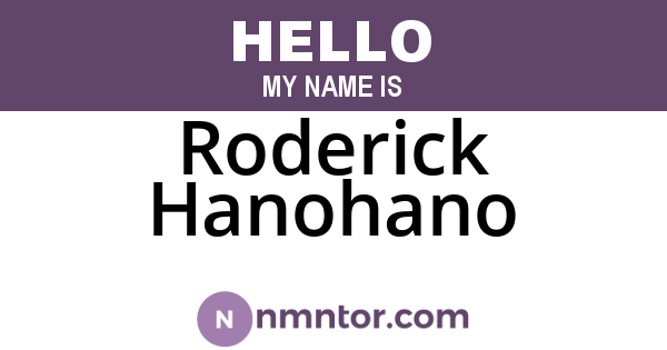 Roderick Hanohano