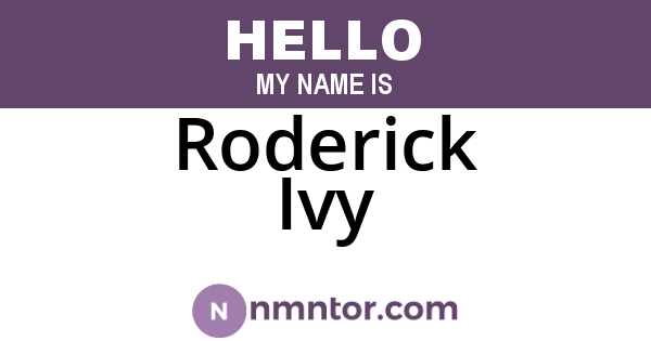 Roderick Ivy