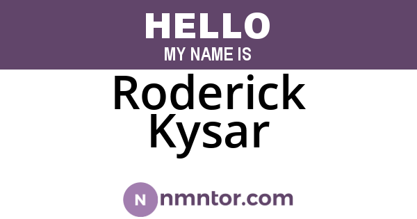 Roderick Kysar