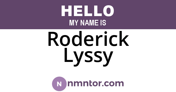 Roderick Lyssy