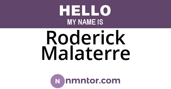 Roderick Malaterre