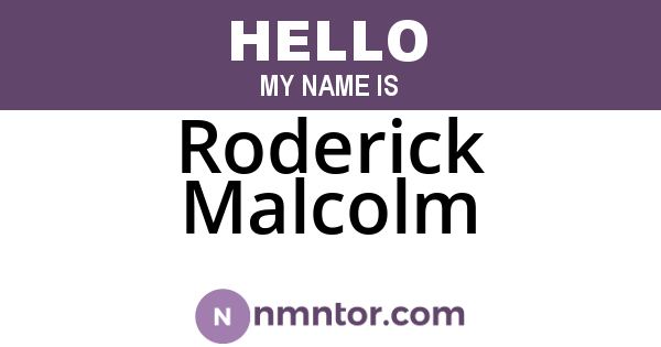 Roderick Malcolm