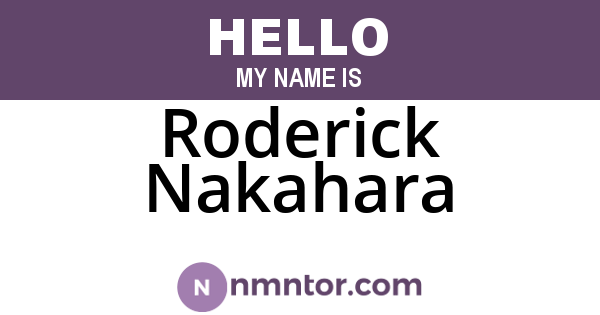 Roderick Nakahara