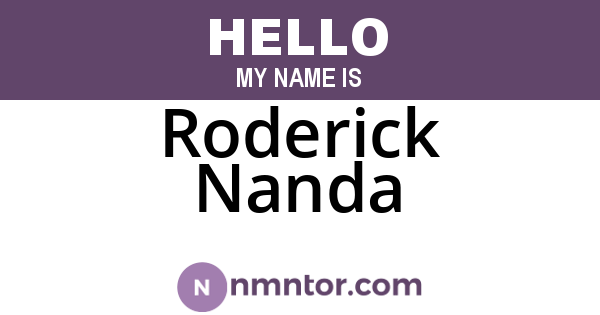 Roderick Nanda
