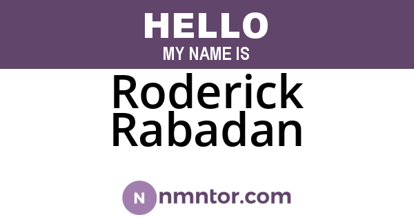 Roderick Rabadan