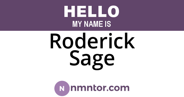 Roderick Sage