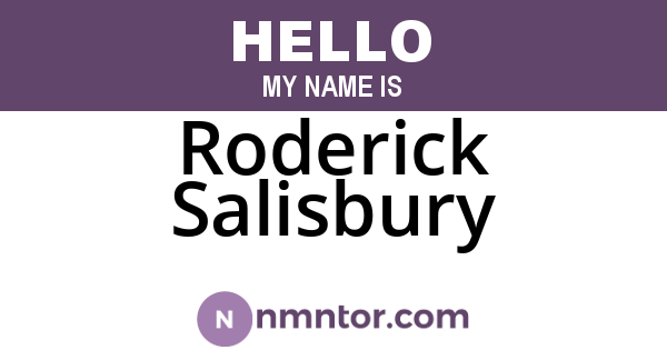 Roderick Salisbury