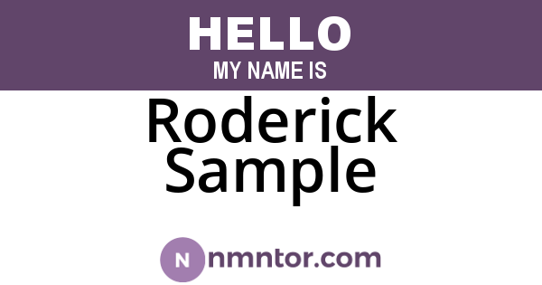 Roderick Sample