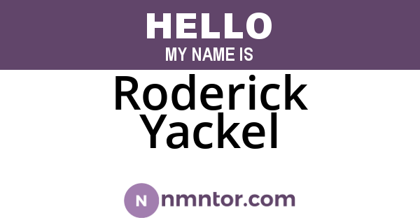 Roderick Yackel