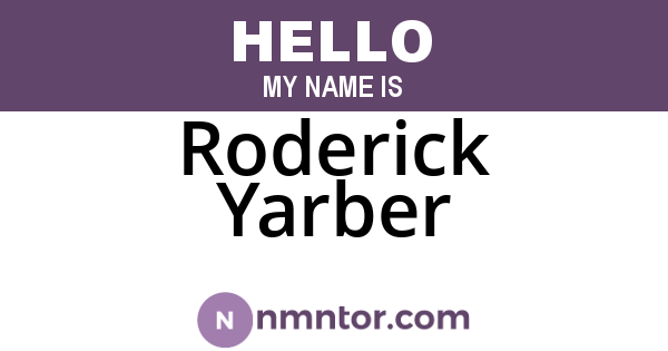 Roderick Yarber