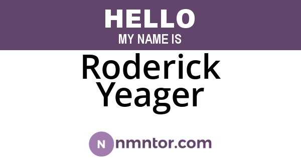 Roderick Yeager