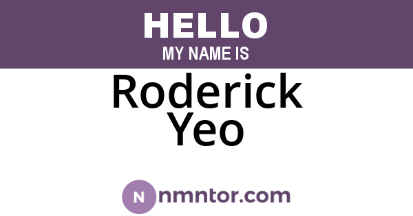 Roderick Yeo