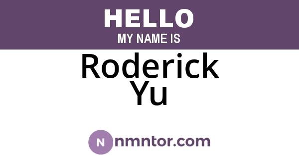 Roderick Yu