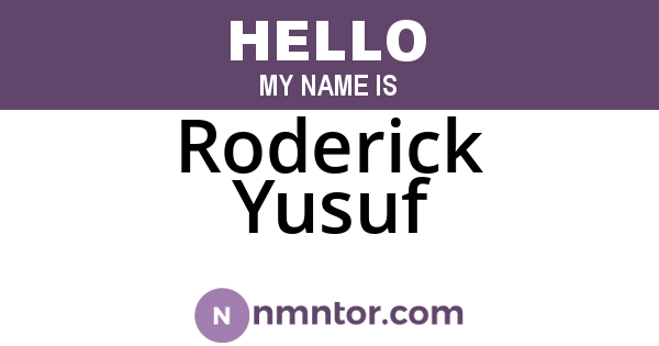 Roderick Yusuf